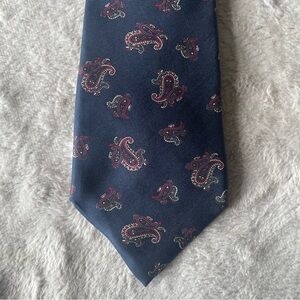 Christian Dior vintage Elegant Paisley Men's Tie - Navy and Red